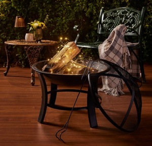 กองไฟโลหะเคลือบผงสีดำสำหรับสวนกองไฟแบบตั้งแคมป์ขนาดใหญ่สำหรับบ้านไร่สนามหญ้าอุปกรณ์ปิกนิก - Product Image 6