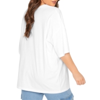 T-shirt en tricot surdimensionné personnalisé à motif de dessin animé, design personnalisé, polyester/coton, col en V, manches courtes, respirant, séchage rapide