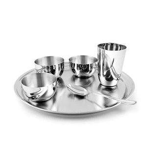 Service de table en acier inoxydable avec logo personnalisé de luxe service de vaisselle pour restaurant dernier ensemble de table fantaisie en acier inoxydable - Product Image 5