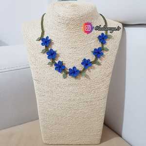 Mavi No 3 İğne Oyası Zigzag Kolye Moda Şeritler Kategorisinde - Product Image 1