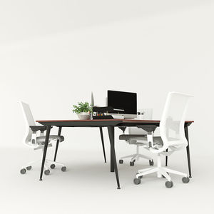 Mesa de Trabajo Contemporánea para 3 Personas, 240x208cm, con Patas Cónicas, Madera de Melamina, Escritorios de Oficina, Muebles para el Hogar y la Oficina - Product Image 3