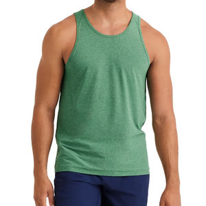 OEM personalizable hombres camiseta sin mangas de alta calidad 100% algodón de talla grande Casual Fitness ropa deportiva al por mayor poliéster Spandex - Product Image 5