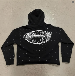 2025 alta calidad Vintage alta definición impresión invierno Sudadera con capucha de gran tamaño hombres personalizado peso pesado francés Terry 100% algodón sólido - Product Image 4