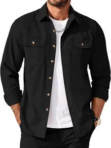COOFANDY-Chaqueta informal abotonada para hombre, Camisa ligera de manga larga con bolsillos con solapa, antiarrugas, Bangladesh - Product Image 2