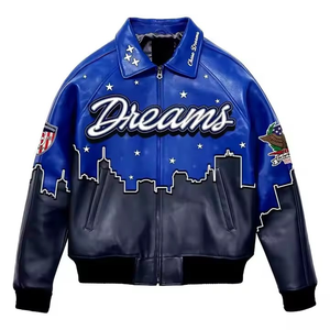 Veste bomber en molleton brodé en laine, lettre, veste varsity pour hommes, logo personnalisé OEM, vestes brodées - Product Image 1