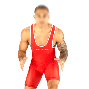 Costilla de color rojo y blanco Recién llegado Mejor proveedor Tarifa al por mayor Trajes de lucha de calidad premium de Viky Industries - Product Image 1