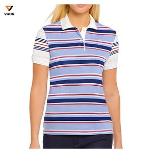 เสื้อโปโล220 GSM กันรอยยับสำหรับผู้หญิง, ผ้าฝ้ายระบายอากาศได้ดีดีไซน์ถักสำหรับผู้ใหญ่ฤดูร้อนกลางแจ้ง - Product Image 1