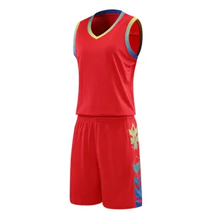 Uniformes de baloncesto para jóvenes personalizados de alta calidad, diseño de Color rojo, uniforme de camiseta de baloncesto 2025 - Product Image 4