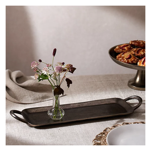 Unique Handle Steel Serving <b>Tray</b> Top Selling Metal Food <b>Dinner</b> <b>Tray</b> for Hotel or Home Ramadan Occasion - Product Image 4