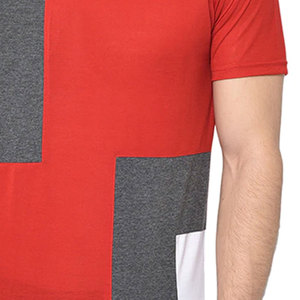 High Quality Men's Customized Color Lightweight Knitted Polyester/Cotton Breathable Casual Short Sleeve T-Shirt - Product Image 5