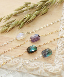 สร้อยอัญมณี925แร่เงินสีทองสำหรับผู้หญิงสร้อยข้อมือโซ่ประดับอัญมณีทำด้วยมือจากแร่อะเมทิสต์ลาบราดอไรต์ - Product Image 5