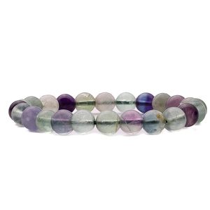 Precio barato y calidad increíble en Soha Agate Piedra natural Multi Flourite Cuentas redondas Pulseras de cristal para regalos y joyería - Product Image 1
