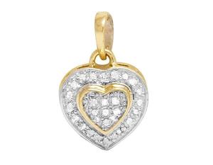 Pendentif en moissanite de luxe, mignon, chrétien, serti de diamants, cœur, 10 carats, deux tons, or jaune, VVS1, argent sterling, bijoux hip-hop - Product Image 4