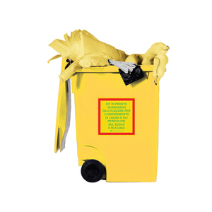 Poubelle à roulettes Carvel 625x860x1096mm avec matériau absorbant les produits chimiques, 449lt - Product Image 2