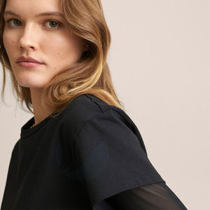 Meilleures ventes T-shirts décontractés à double couche à manches longues pour femmes, couleurs et tailles personnalisées avec logo avant teint uni pour l'été - Product Image 4