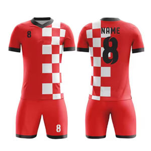 เสื้อฟุตบอล100% วัสดุโพลีเอสเตอร์เสื้อทีมกีฬากางเกงขาสั้นเยาวชนและท็อปส์ซูพร้อมถุงเท้าชุดฟุตบอลแบบระเหิด - Product Image 5