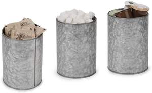 Round Designer Galvanized <b>Storage</b> <b>Container</b> With Copper Finished Lid Stylish Organizer Perfect For Home Kitchen Uses From India - Product Image 2