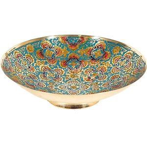 Cuenco de artesanía de latón hecho a mano Minakari Color flor tema alta calidad lujo hogar decorativo fruta usable cuenco - Product Image 1