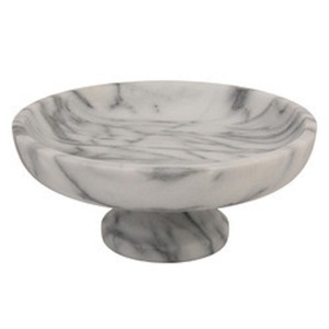 New Feather Style Handmade <b>White</b> Marble <b>Serving</b> <b>Bowl</b> Single Small Piece Flat Homeware Table Dinner <b>Servings</b> - Product Image 3