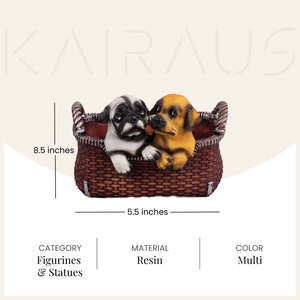 รูปปั้นเพื่อนสุนัขพันธุ์ปั๊กทำมือสไตล์ดั้งเดิมจากเรซิ่น ดีไซน์ลวดลายสัตว์ที่ประณีต - Product Image 4