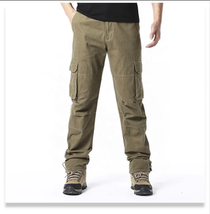 Pantalon Cargo pour hommes de haute qualité 100% coton Long pantalon à motif droit pour tactique en plein air tenue décontracté bas quantité minimale de commande toile tissu - Product Image 4