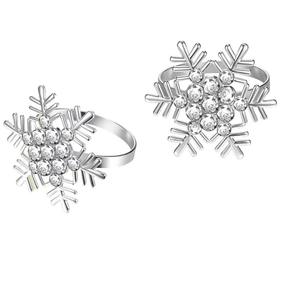 Anneaux de serviette flocon de neige de qualité attrayante pour décoration de table à manger réceptions de mariage - Product Image 3