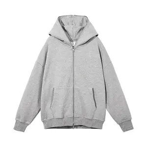 Abrigo de invierno personalizado de alta calidad XS a tamaño completo para hombre, patrón sólido, tela de lana con capucha, cremallera completa con estampado facial, teñido liso - Product Image 2