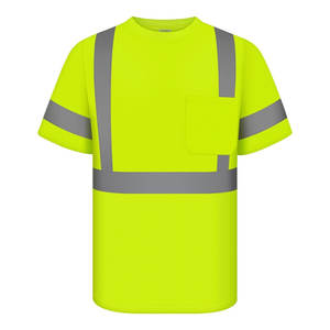 T-shirt respirant réfléchissant haute visibilité Chemise de sécurité à manches courtes en polyester pour la construction d'entrepôts de travail-Classe 3 - Product Image 2