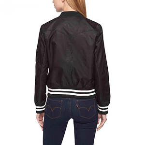 <b>Womens</b> Casual Long Sleeve Varsity Jacket Bomber <b>Top</b> Trend Pu Leather Letterman Varsity Jacket <b>For</b> Ladies Wholesale Supply Price - Product Image 2