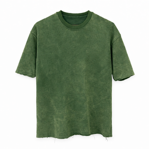 T-shirt pour homme en coton délavé à l'acide, style streetwear, coupe ample, manches courtes, décontracté, vintage, pour homme, style streetwear - Product Image 1