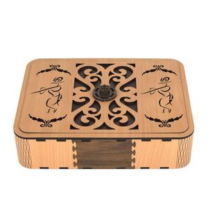 Exquisite Vintage <b>Wooden</b> Dry Fruit <b>Box</b> <b>With</b> Artistic Floral Engraving Ideal For Elegant Festive Gift Packaging Design - Product Image 1