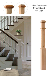 Boîte écologique en bois massif en chêne rouge Newel pièces d'escalier de détail de panneau routé pour escaliers intérieurs et extérieurs Bacony - Product Image 5