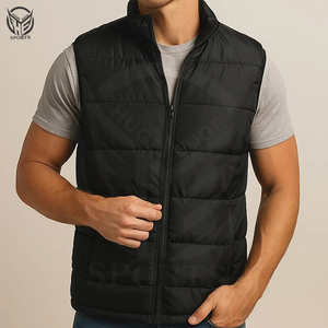 Gilet d'hiver pour homme, fermeture éclair, vêtement d'extérieur, 100% polyester, écologique, coupe-vent, séchage rapide, vêtement tendance - Product Image 4