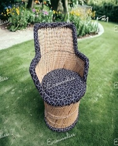 Chaise Mudda en bambou traditionnelle indienne écologique Chaise berçante confortable faite à la main Hôtel Hôpital Gym-Conception modulaire antique - Product Image 5