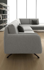 Juego de Sofás Modulares de Tela 100% Hecho en Italia con Sillón Central sin Brazos, Otomana y Módulo Esquinero Terminal - Product Image 3