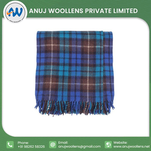 Couvertures en jacquard 100 % laine écologiques à motif tartan – Confort douillet, tailles et couleurs personnalisables, vente en gros disponible - Product Image 2