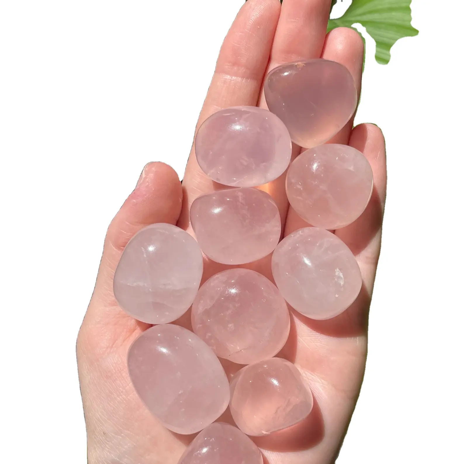 PRETTY PINK ROSE QUARTZ TUMBLED STONES POLI ROSE QUARTZ GEMSTONE CUMBLES VENTE CHAUDE CRISTAUX ROSE QUARTZ TUMBLE STONES