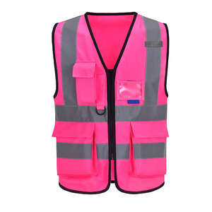 Multi-Pocket Casual Autumn Safety <b>Vest</b> with Customized Logo <b>Reflective</b> Design for Construction & Workwear - Product Image 1