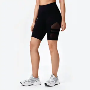 High Waist Sweat-wicking Quick-drying Breathable 75% Polyester, 25% Elastane Black Guardian Bike Shorts