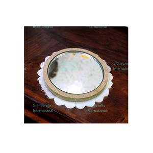 Espejo MOP Premium moderno Espejo de tamaño pequeño con marco de nácar para decoración elegante de oficina en casa y boutique - Product Image 1