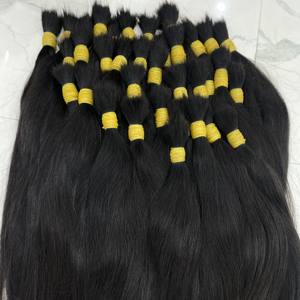 Grado a Virgen Extensiones de cabello de donante vietnamita Raw Natural Black One Donor Straight 100g Bulk Venta al por mayor Cabello humano - Product Image 3