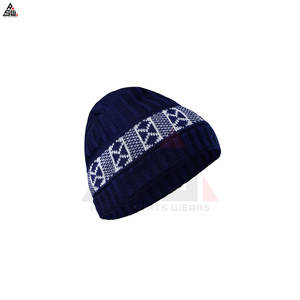 Bonnet d'hiver unisexe en tricot brodé à la main - Polyester/coton, couleurs et tailles personnalisables, style décontracté - Product Image 4