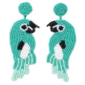 Pendientes de algodón bordados con cuentas de forma ovalada, joyería de moda ligera hecha a mano estilo budista - Product Image 3