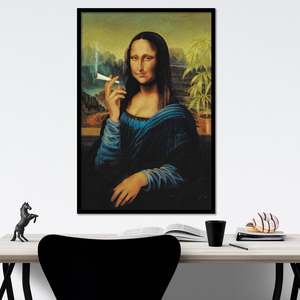 Affiche Mona, design moderne, sur toile, avec cadre noir - Product Image 1