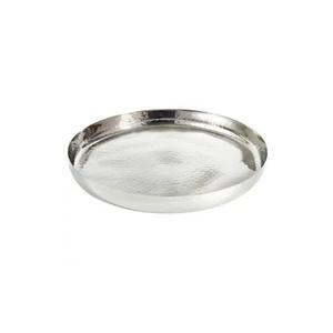 Plateau de service en acier inoxydable au design martelé unique avec vernis pour la maison plateau rond en métal de taille personnalisée pour hôtel - Product Image 1
