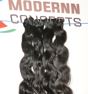 Extensiones de cabello humano de templo indio ondulado de cuerpo negro sin procesar 100% virgen natural sin procesar tejido de cabello de onda profunda suelta - Product Image 4