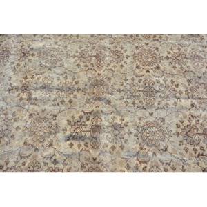 พรมตุรกีวินเทจคลาสสิกสีเบจสีน้ำตาลขนาด4.5x8.6ฟุตผ้าขนสัตว์เย็บปะติดปะต่อพื้นที่ขนาดใหญ่ที่มียางรองสำหรับห้องโถงหรือห้องนอน - Product Image 5