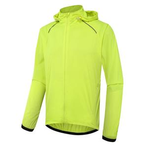Veste coupe-vent ultra pour homme avec logo personnalisé, vert fluorescent, à capuche, pour sports de plein air, course à pied, entraînement, vestes coupe-vent pour hommes - Product Image 2