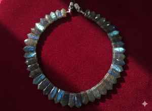 สร้อยคอไข่มุกน้ำจืดสไตล์ลาบราดอไรต์คุณภาพระดับ AAA สำหรับผู้หญิงเครื่องประดับดีไซน์คลาสสิกสำหรับงานปาร์ตี้ลาบราดอไรต์ - Product Image 5