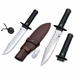 Couteau de Cuisine 97mm Longueur de Lame avec Étui en Cuir Trousse de Survie et Boussole Emballage Boîte Fait à la Main - Product Image 3